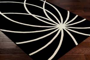 handmade black <b>carpet</b> geometrical design unique pattern Custom square New Zealand Wool Rug High Low Pile Modern - Product Image 1