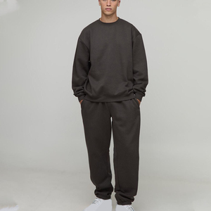 Ensemble de survêtement décontracté pour hommes OEM, sweat à capuche uni et pantalon de jogging évasé, ensembles deux pièces imprimés pour l'hiver - Product Image 6