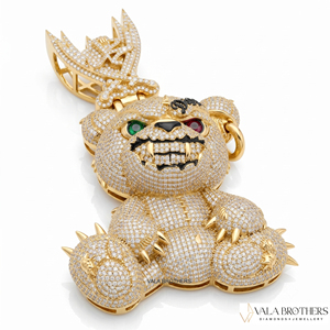 จี้พระเยซูทองคำ 18K ยี่ห้อวาลา บราเธอร์ส ประดับด้วยมอยส์ซาไนต์และดอกไม้พลอยหลากสีสัน เครื่องรางทางศาสนา - Product Image 2