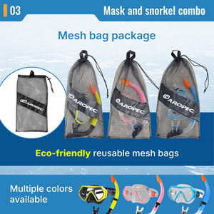 Ensemble de plongée en apnée Aropec Kid en PVC, certifié CE, sans phtalates, masque à 2 lentilles et tuba à embout sec avec sac en filet - OEM/ODM/OBM - Product Image 4