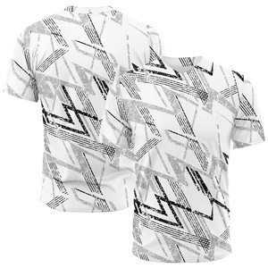 Maillot de baseball personnalisé pour homme, blanc et noir, imprimé géométrique, sublimation, manches courtes, coupe classique, nom de l'équipe imprimé, adulte, toutes saisons - Product Image 2