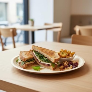 Assiettes en feuilles d'arec robustes, compostables et biodégradables, écologiques, pour repas chauds et produits de boulangerie, 6 pouces - Product Image 2