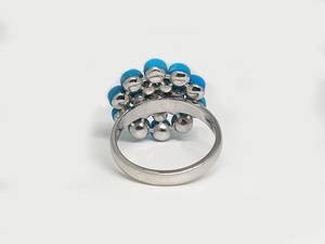 Genuine Blue Turquoise <b>Ring</b> 925 Sterling Silver Natural Gemstone Jewelry Handmade Gift For Women Elegant - Product Image 2