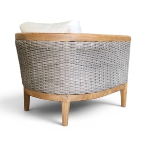 Sillón de Madera de Teca para Exteriores con Cojín de Cuerda Tejida, Diseño Contemporáneo, Muebles para el Hogar, Sala de Estar, Oficina en Casa, Hotel y Villa - Product Image 5