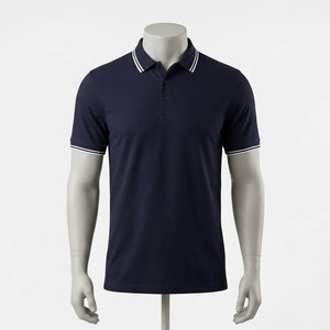 Polo de Piqué de Algodón Beige de Manga Corta para Hombre, Corte Regular, Informal, Transpirable, Diseño Sólido, Cierre de Botones - Product Image 5