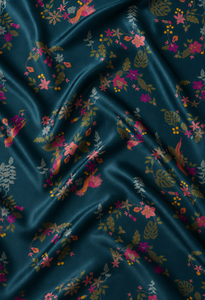 Tissu en satin de soie de mûrier 100% modal, imprimé motif chaîne tissé de luxe, pour robes - Product Image 5