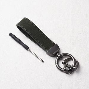 Leather Keychain Rectangular Simple Durable <b>Carabiner</b> <b>Keyring</b> Multi Color Choice - Product Image 4