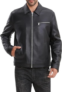 Nouvelle veste d'hiver pour hommes de qualité supérieure en cuir noir grande taille veste 2025 coupe ajustée prix de gros - Product Image 6