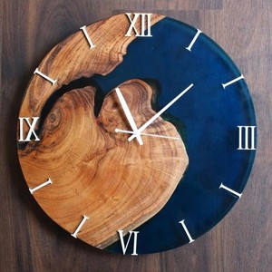 Rustic Wood Hanging Art Deco <b>Wall</b> <b>Clock</b> Round Needle Quartz <b>Silent</b> Antique Style Diwali Living Room Home Decor - Product Image 1