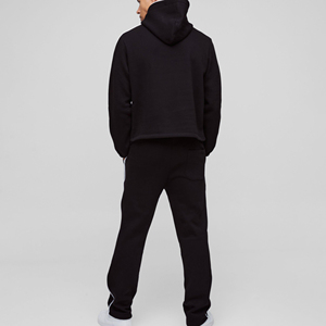 Custom Custom Made Front Heavyweight Winter Hoodie Baggy <b>Joggers</b> Sweatsuit <b>White</b> Piping Two-Piece Breathable Streetwear 100% - Product Image 2