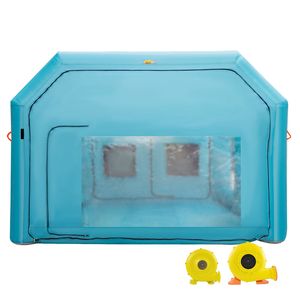 Cabina di Verniciatura Gonfiabile Portatile 23x13x8ft con Illuminazione a LED, Tenda per Verniciatura Auto con Sistema di Filtraggio dell'Aria e 2 Soffiatori, Versione Aggiornata per Essiccazione - Product Image 1