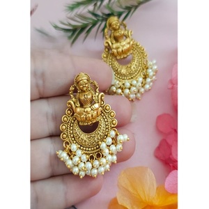 Boucles d'oreilles pendantes en moissanite plaquée or de qualité supérieure, pour femme, collection soirée et occasions spéciales - Product Image 1