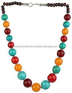 Personalizado de lujo hecho a mano de la mejor calidad de alto pulido hermoso ángulo de resina artesanía de moda collar de cuentas de resina para las mujeres - Product Image 2