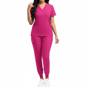 Orange V Neck <b>Scrub</b> Set Professional Medical <b>Uniforms</b> Breathable Durable Hospital Nursing Workwear Comfort <b>Scrub</b> Top and Pants - Product Image 2