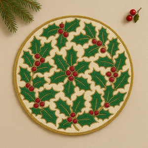 Beaded Round Needlework Seed Bead Placemats for Office Coffee Dining Party Placemats - Product Image 6