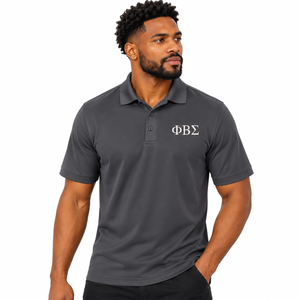 Camiseta Polo de Rendimiento Phi Beta Sigma para Hombre, con Letras Bordadas, Manga Corta, Absorbe la Humedad, para Golf, Deportes, Uso Casual - Product Image 1