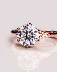 14k Gold Prong Sett Round Cut Lab Grown Solitaire Diamond <b>Split</b> Shank <b>Ring</b> Luxury IGI Certified Unisex Wedding Engagement <b>Ring</b> - Product Image 1