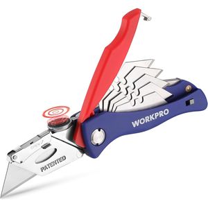 Coltello Multiuso Pieghevole a Cambio Rapido con Vano Porta Lama nel Manico, 5 Lame Extra Incluse, Taglierino - Product Image 1