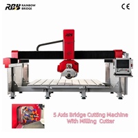Machine de découpe à pont CNC 5+1 axes de haute précision avec pompe pour la sculpture et le profilage du marbre, du granit et de la pierre frittée
