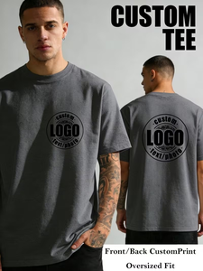 OEM/ODM Custom T-Shirts Men's Premium 100% Cotton Breathable Anti-Wrinkle Quick Dry Eco-Friendly Oversize Crew Neck Front 300g - Product Image 6