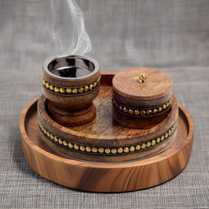 Handmade Wooden <b>Incense</b> Burner with <b>box</b> and one tray at cheap price wholesale in bulk - Product Image 1