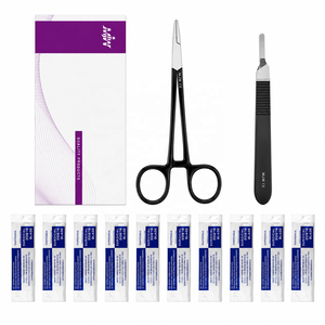 Manche de scalpel n° 3 poignées de scalpel chirurgical en acier inoxydable noir avec porte-lame et 10 lames - Product Image 3