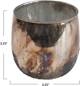 Portavelas de Cristal Mercurizado Texturizado, Acabado Antiguo, Portavelas Decorativo para Centro de Mesa de Boda, Decoración del Hogar - Product Image 3