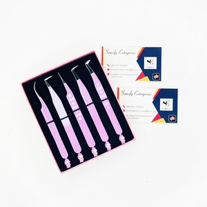 Pinzas para Pestañas Somofy Enterprises de Acero Inoxidable con Punta Suave, Juego de Precisión, Caja con Logotipo Personalizado, 10 mm, Agarre Perfecto, Recubiertas de Papel - Product Image 1