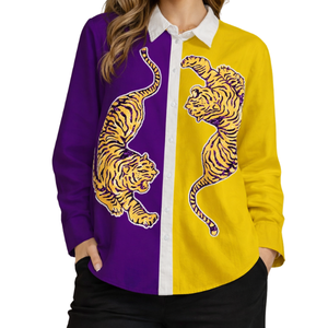 Camisas Casuales de Manga Larga para Mujer, Listas para Enviar, con Bordado de Lentejuelas y Parches, Cuello Camisero, Transpirables, de Algodón - Product Image 2