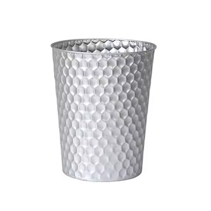 Modern Arrival Cylindrical Metal Paper Basket With Gold Leaf Pattern Decorative Indoor Waste <b>Bin</b> Household Use Trash Can - Product Image 5