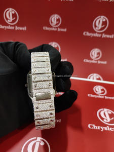 Fully Iced VVS Moissanite Diamond Studded Hip Hop Bling Bust <b>Automatic</b> Mechanical <b>Wristwatch</b> for Men Women Branded Glass Dial - Product Image 5