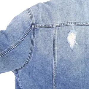 Classic <b>Men</b> <b>Denim</b> <b>Jacket</b> in Acid Wash Distressed Slim Fit Ideal for Urban Casual Streetwear - Product Image 5