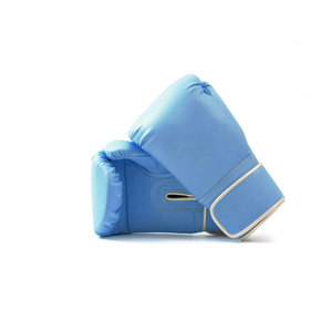 <b>Light</b> Blue PU Boxing Gloves with Velcro Wrist Closure for Unisex Training and Sparring - Product Image 3