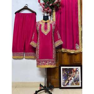 Conjunto superior e inferior de mujer de diseñador con Dupatta para ropa de fiesta - Product Image 1