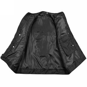 Chaleco Informal de Cuero Genuino para Hombre, Cuello Mao, Transpirable, Verano, Multibolsillos, Ropa de Trabajo, Fotografía, Pesca, Sin Mangas - Product Image 5
