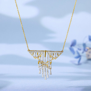 สร้อยคอจี้เพชรลายสถาปัตยกรรมอาร์ตเดโค - Product Image 3
