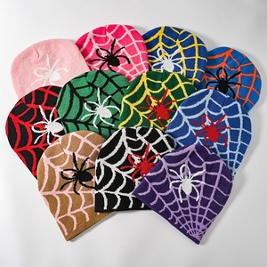 Y2K <b>Men</b> Women's High Quality Winter Beanie Spider Web Design Knit Cuffed <b>Skull</b> <b>Cap</b> Waterproof Ski Hat Beanies for Autumn Use - Product Image 6