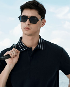 ROUTINE Polo décontracté pour homme à manches courtes, coupe classique, en coton et polyester, respirant, tricoté, col boutonné ajusté 10S26POL010P - Product Image 3
