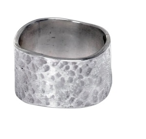 Anillo de Plata de Ley 925 con Bisel Ancho, Hecho a Mano, Moderno, Cristiano, para Boda, Compromiso, Aniversario, Regalo para Mujer - Product Image 6