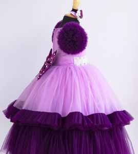 Vestido de Fiesta Color Lavanda Pálido para Niñas de 1 a 8 Años, con Volantes Plisados, Marca OEM, Ropa de Fiesta - Product Image 6
