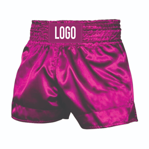 Shorts de boxe Muay Thai unisexes durables en polyester/coton de qualité supérieure, respirants et à séchage rapide, avec logo personnalisé, entièrement personnalisables pour le sport - Product Image 2