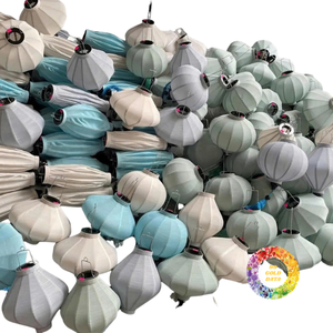 Lanterne en soie écologique vietnamienne, Hoi An, lampe suspendue en bambou faite à la main pour mariage, maison, restaurant, décoration de jardin, 30 cm, 40 cm, 50 cm - Product Image 5