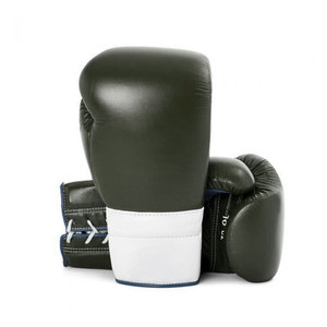 Daizen Boxing Gloves PU Leather Breathable Customizable Green White Black Hook Loop Closure Adjustable Wrist Strap Adult Unisex - Product Image 2