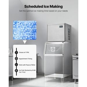 Macchina per il Ghiaccio Commerciale in Acciaio Inox, Produzione 650 Libbre/Giorno, Autopulente, Regolabile, Programmabile, per Distributori di Bevande - Product Image 2
