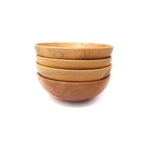Ensemble de saladiers ronds en bois naturel en acacia bol de service alimentaire cuisine fait à la main pour la nourriture - Product Image 6