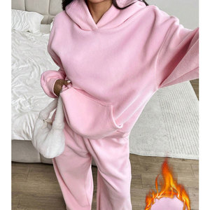 Conjunto Deportivo Informal con Logotipo Personalizado, Sudadera Corta con Capucha y Pantalones Deportivos de Dos Piezas para Mujer - Product Image 5