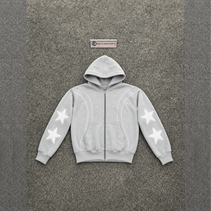 SILVER OVERSIZED ZIP UP HOODIE TRENDY LIGHT Sweatshirt 100% Cotton French Terry Autumn Wear STYLISH SOFT LIGHT WINTER HOODIE DAI - Product Image 5