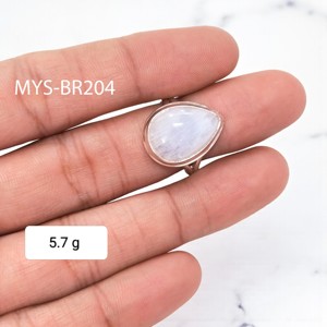แหวนเงินแท้ 925 ประดับมูนสโตนสีน้ำเงินธรรมชาติทรงหยดน้ำ ดีไซน์เรียบง่าย เหมาะสำหรับเป็นแหวนแต่งงาน ขายดี - Product Image 1