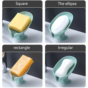 Professional Super New Leaf Shape Soap Box <b>Drain</b> Soap Holder Box <b>Bathroom</b> Accessories Toilet Laundry Soap Box Bat Good Quality - Product Image 4