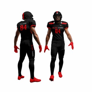 American Football Uniform Set Sublimated Jersey Pants <b>Gloves</b> Helmet Bag Men's Fitted 100% Polyester <b>Moisture</b> Wicking UPF 50 - Product Image 2